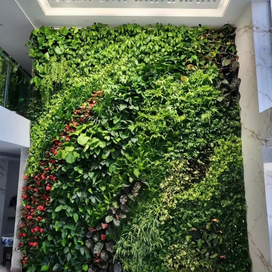 Thi công tường cỏ 04